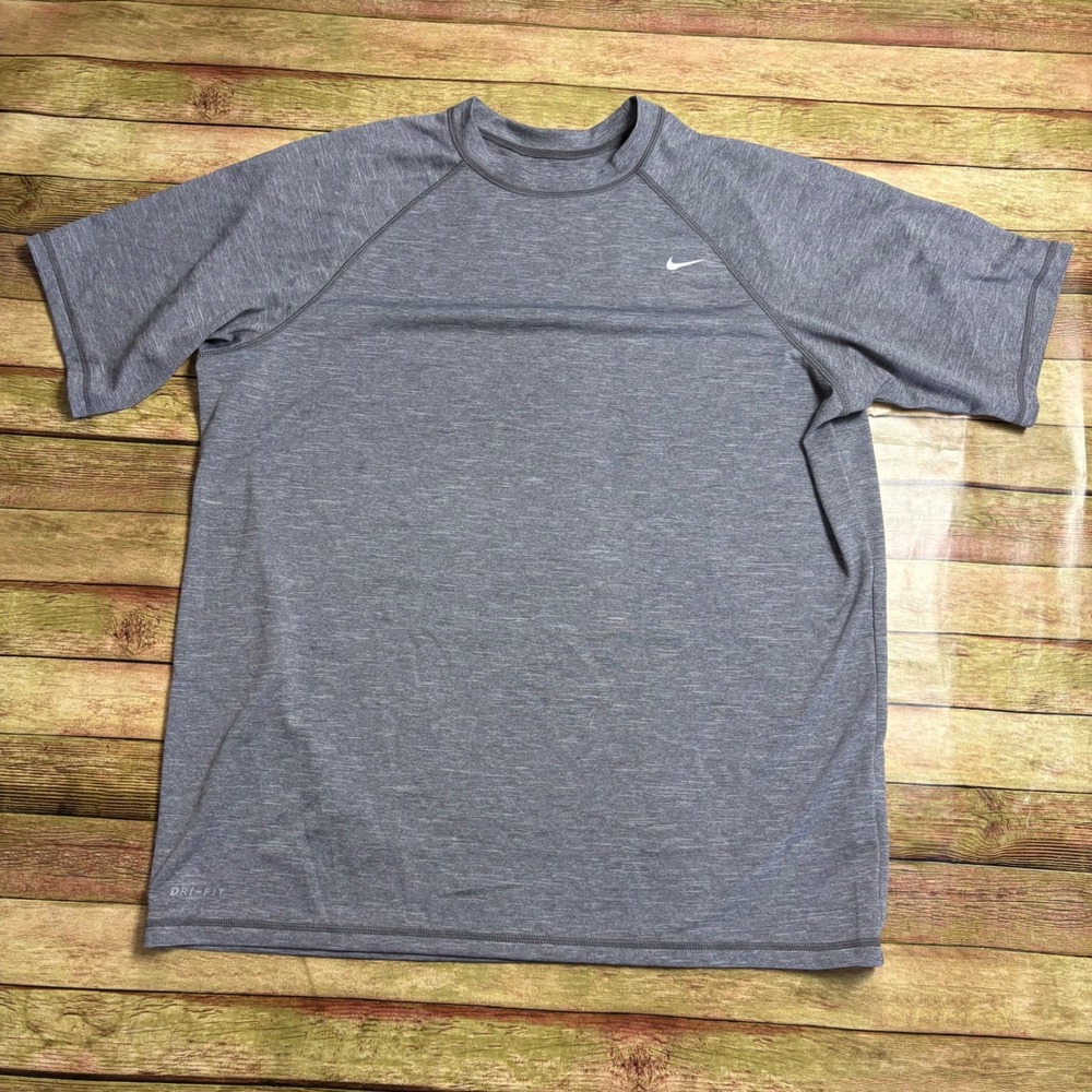 Nike Dri-FIT Mens XL Gray Heathered Raglan Short Sleeve Training Shirt NESS7505